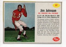 1962 Post Football Card #97 Jim Johnson-San Francisco 49ers-Near Mint
