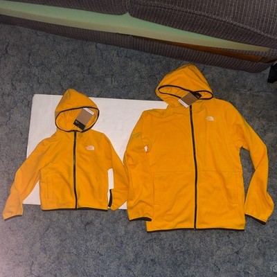 North Face Teen Glacier Full-zip Hooded Summit Gold Fleece Jacket choose Size