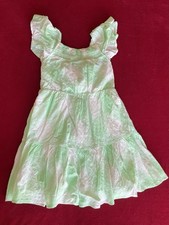 Cat  Jack Girl's Sleeveless Pullover Lined Side Pockets Green  White Dress M