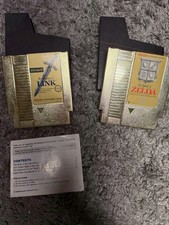 The Legend of Zelda 1 and 2 Adventure of Link Gold NES Nintendo Cartridge Tested