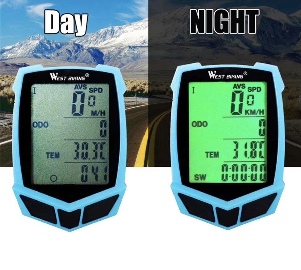 Kabelloser Fahrradcomputer West Biking LCD Tacho Kilometerzähler Radfahren - Bild 4 von 4