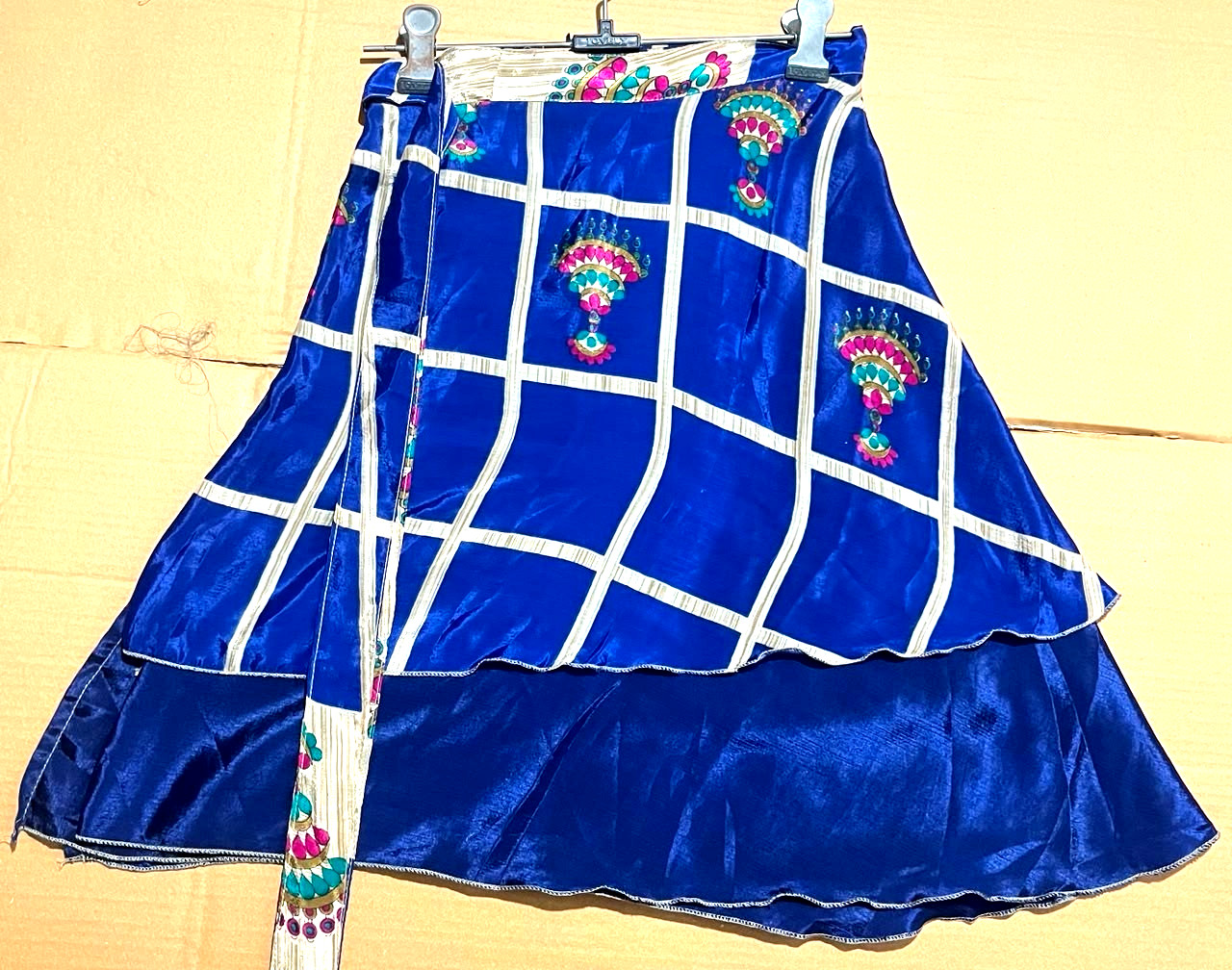 Mini faldas 21" de largo vintage Sari Magic Wrap faldas multicolor bohemio hippie