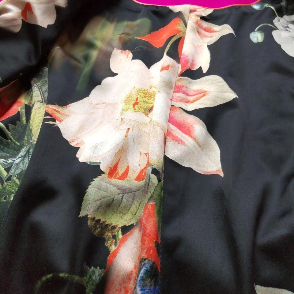 Ted Baker кашемир смесь подпоясанный короткое пальто с цветочной подкладкой в розовый - Изображение 4 из 4