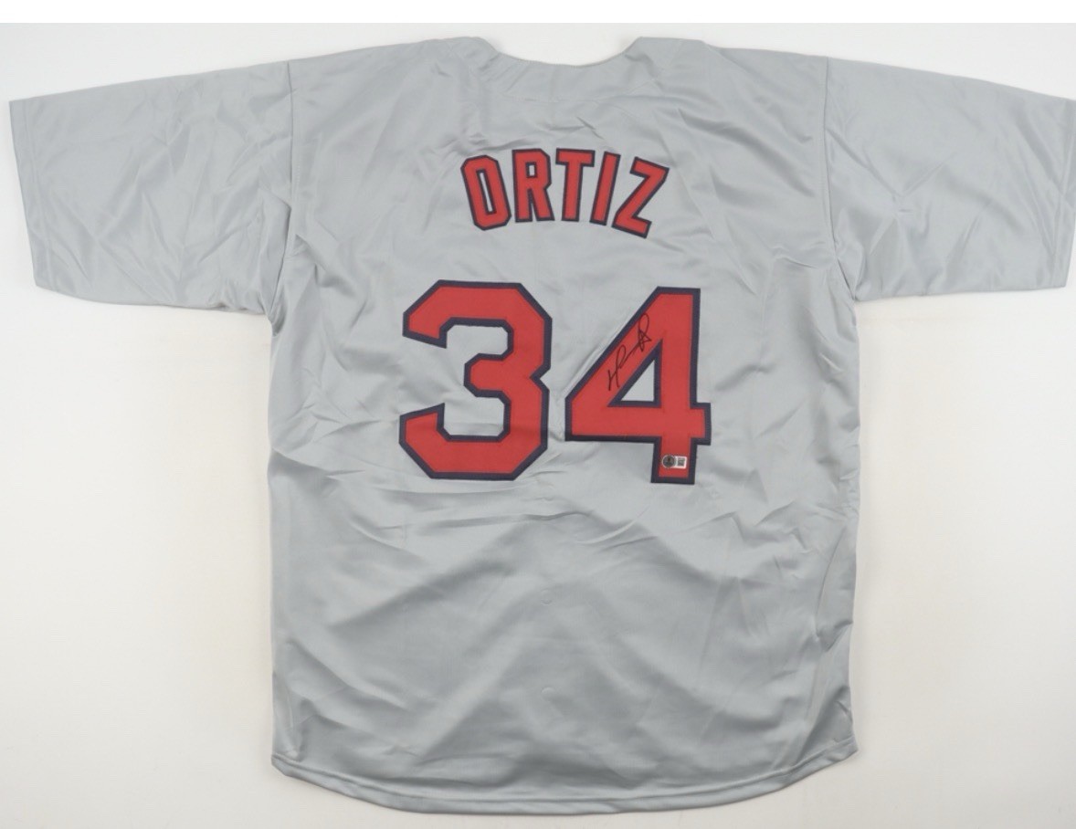 David Ortiz Autographed Signed #34 WHITE JERSEY Beckett Authentication 