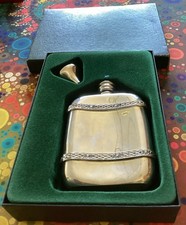 British Nobleman Pewter Hip Flask Vintage Collectable Set Original Box Ex Cond