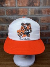 Vintage Tiger Cub Boy Scout Of America BSA Orange Mens Med USA Made SnapBack Hat