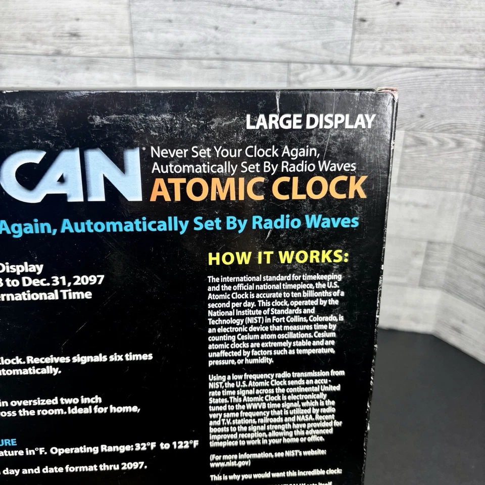 SkyScan Atomic Wall Clock Radio Controlled Date Time Calendar Temp Auto DST NIB - Image 4 of 4