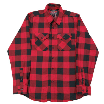 Dixxon Flannel Redrum Shirt Mens Medium, Red/Black Buffalo Plaid Long Sleeeve