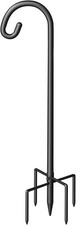 Shepherd Hook for Outdoor Heavy Duty Bird Feeder Pole W/ 5 Prong Base Adjustable