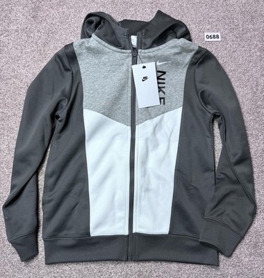 Nike Jungen Hybrid PK FZ Hoodie, grau und weiß