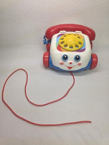 Vintage Kids Fisher Price 2000 chatter telephone pull along play phone moving