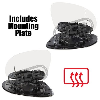 VW Sharan 2004-2010 Wing Door Mirror Glass Heated Aspherical & Convex 1 Pair