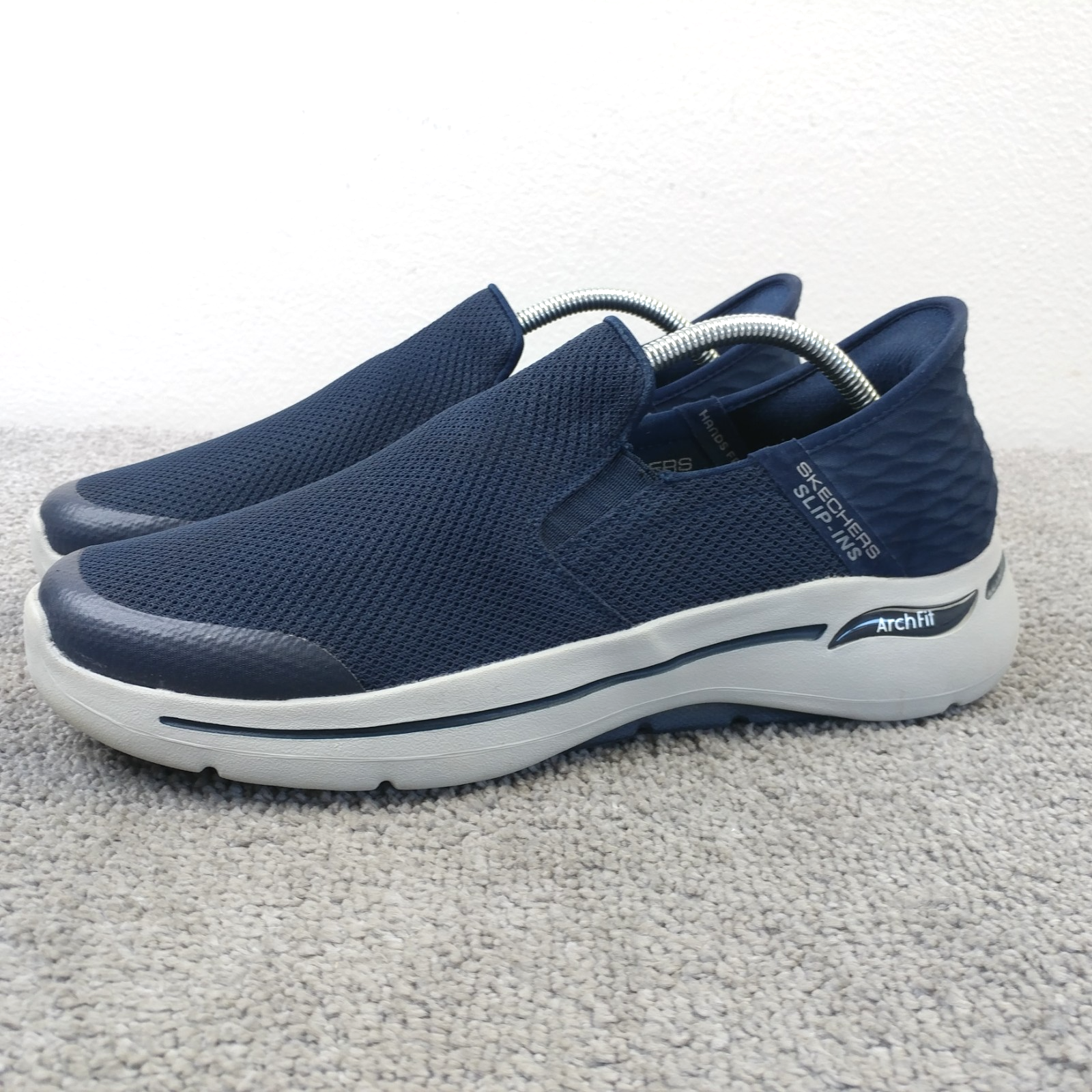 SAOLA Scarpe Skechers slip in go walk arch fit mani libere da uomo taglia 10 5 blu navy