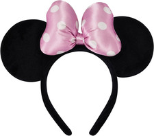 Disney'S Sequin Mouse Polka Dot Bow Minnie Ears Ears Headband (Light Pink)