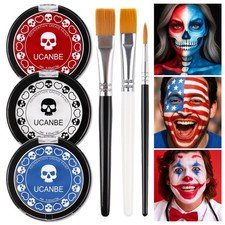US Flag Red White Blue Joker Face Body Paint with Royal Blue White Red
