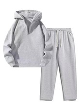 Fall Apparel, Casual Zip Hoodie and Wide Leg Pants Set
