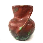 Weller Greora Twisted Vase Mottled Red Green Arts Crafts Art Pottery USA