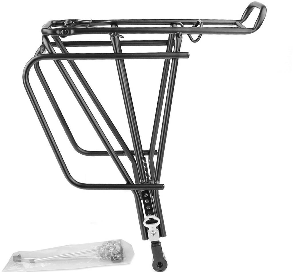 Porte-bagage arrière vélo WTP réglable noir pour vélotaf et voyage