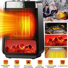 1500W Space Heater Portable Electric Heaters Indoor with Thermostat PTC Ceramic