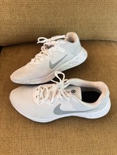 Nike Revolution 6 White & Silver Women's Size 6.5 Sneakers DC3728-100 Running