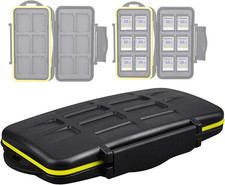 MC-SD12 Water-Resistant Holder Storage Memory Card Case for 12 SD Cards Black 