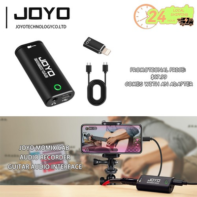 #ad JOYO Guitar Audio Interface Pocket Recording Sound Portable for Live Streaming $17.99