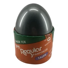 L'eggs Regular Pantyhose Sheer Toe Size Q Taupe Vintage Gray Egg Grey