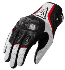 Motorcycle Gloves White Leather MotoWolf