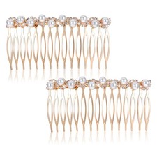 2Pcs Hair Combs for Women Accessories, Hair Combs for Women Decorative, Gold