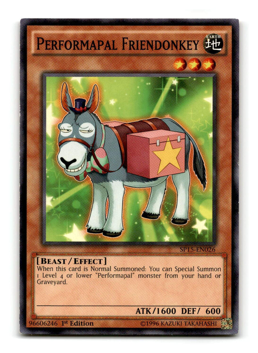 Performapal Friendonkey - SP15-EN026 1st Edition Shatterfoil Performapal Friendonkey - SP15-EN026 1st Edition Shatterfoil