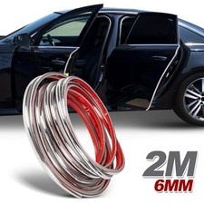 1x Universal 2M Chrome Vehicle Car Door Window Edge Seal Strip Cover Accessories