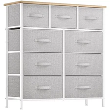  9 Drawers Dresser for Bedroom, Fabric Storage Tower for Living Room, Entryway 