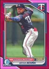 2024 Bowman Bryan Acuna BCP-4 Chrome Fuchsia Refractor 146/199