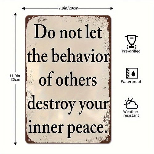 Vintage Don't Let Other People's Actions Tin Metal Signs Home Décor 8x12  - Picture 5 of 7