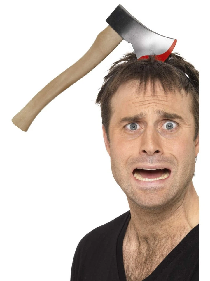 Axt durch Das Kopf Herren Damen Halloween Requisite Kostümzubehör Hatchet - Bild 1 von 1