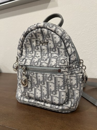 Christian Dior Oblique Mini Backpack Grey Jacquard CD