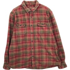 Used Orvis long-sleeved heavy flannel check shirt men's size XXL equivalent