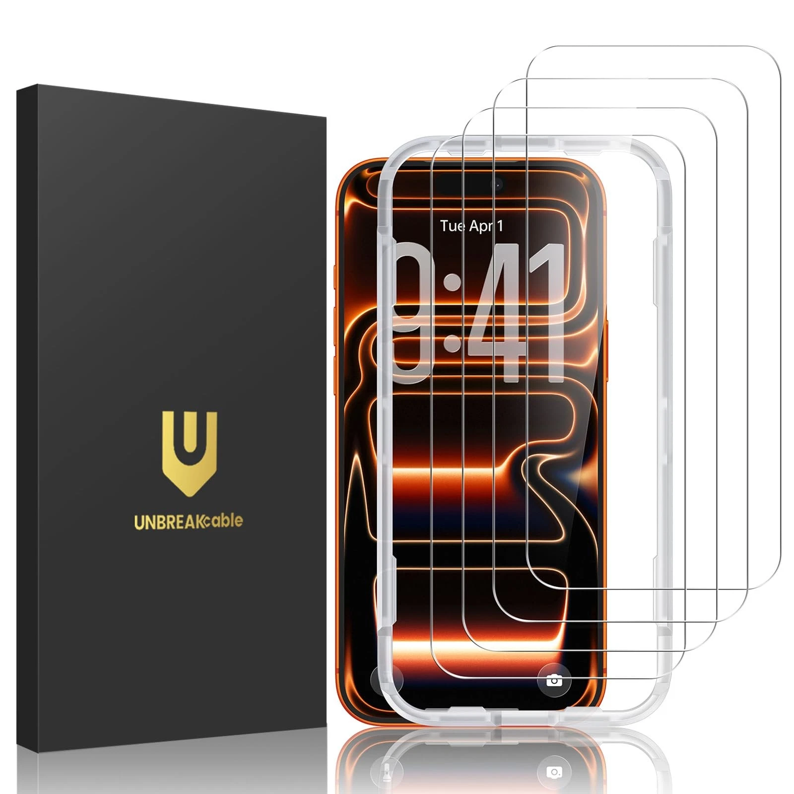 4-Pack Screen Protector for iPhone 17 Pro Max, Double Shatterproof Tempered G...
