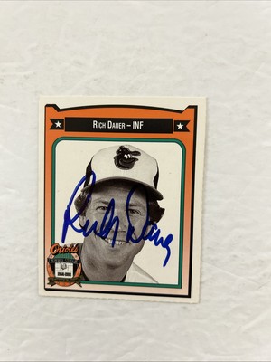Rich Dauer Autographed Baseball Card Orioles Crown Card 1983 World Series