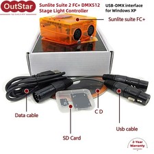 Sunlite Suite 2 FC DMX512 Stage Light Controller USB Light Control for Win XP 