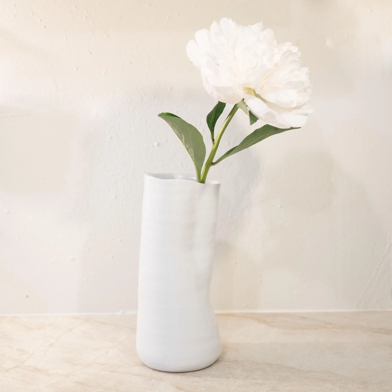 Handcrafted Minimalist "Crinkle" Ceramic Vase