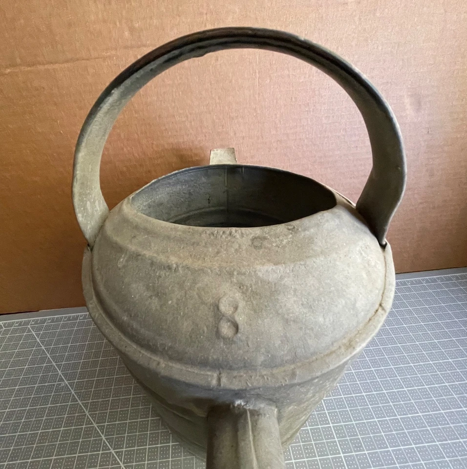 Antique Distressed #8 Galvanized Metal Watering Can - Image 4 of 4