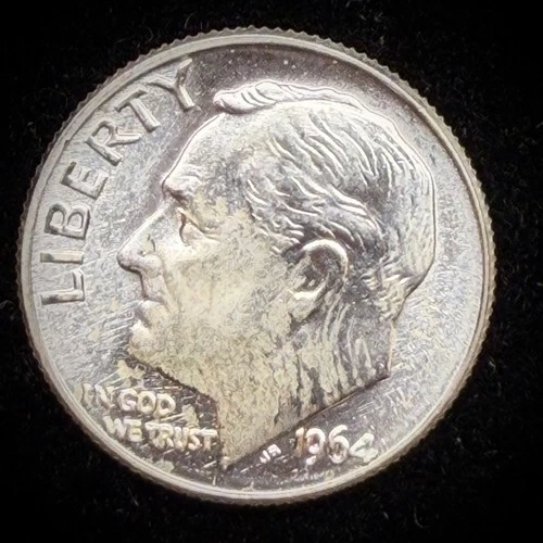 90% Silver - UNC 1964 Roosevelt Dime Uncirculated Condition - 03-51