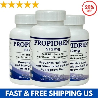 3Pack-Propidren by HairGenics DHT Blocker w/ Saw Palmetto to Prevent Hair Loss