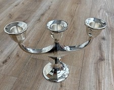 DREIARMIGER KERZENLEUCHTER / KERZENHALTER - VERSILBERT - AUS DEN 1970er JAHREN
