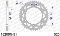 Zahnrad Afam 15206N-51 Im All. Schritt 520 Sherco Se R 125 Enduro 125 2018