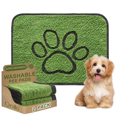 Qeils Reusable Dog Pee Pads, 2 Pack Super Absorbent & Leakproof Washable Puppy P