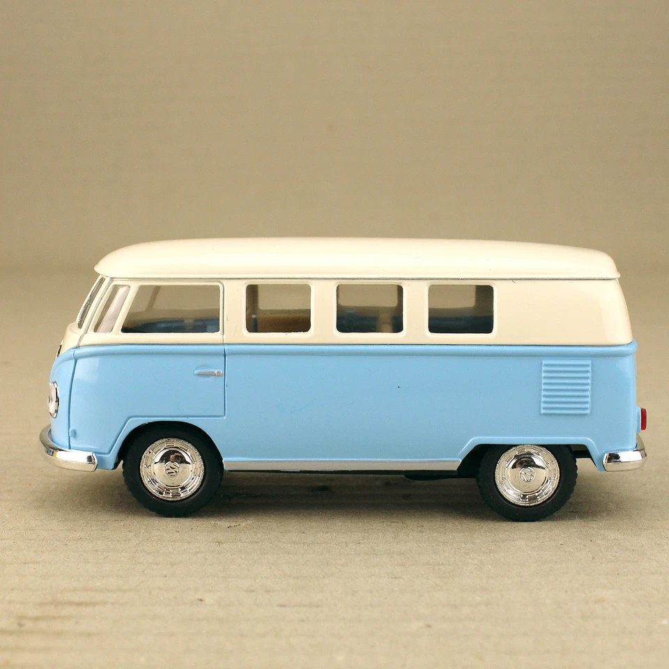 1962 Volkswagen Classic Kombi Van Microbus Campervan Blue Hippy 13cm 1:32 - image 3 of 4