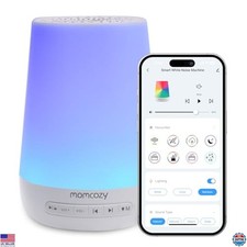 White Noise Machine for Baby Sleep, 34 Sounds, Night Light, Timer, App Control