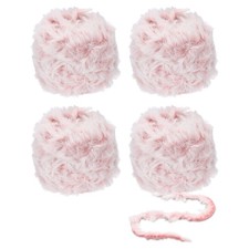 35yds Faux Fur Yarn, 4 Skeins Fuzzy Yarn Crochet Fluffy Yarn Soft, Light Pink